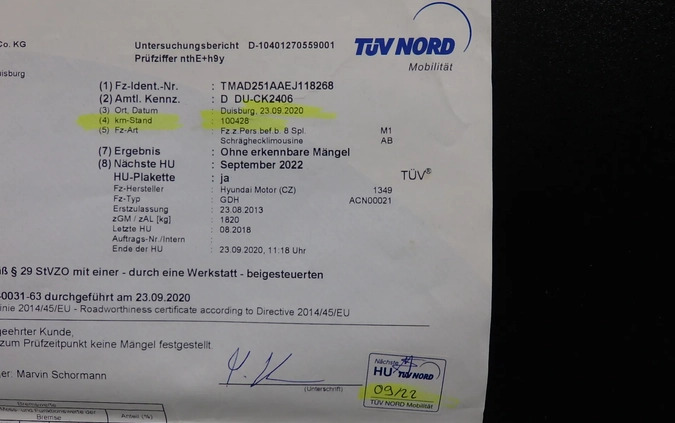Hyundai I30 cena 32990 przebieg: 163000, rok produkcji 2014 z Dukla małe 667
